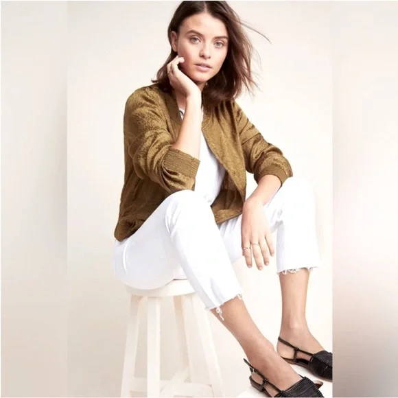 Maeve by Anthropologie Olive Bomber Jacket - Picture 4 of 7